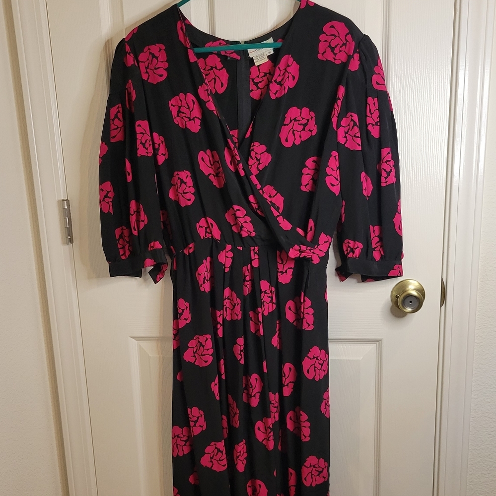 Vintage Cadaz silk floral dress size 16